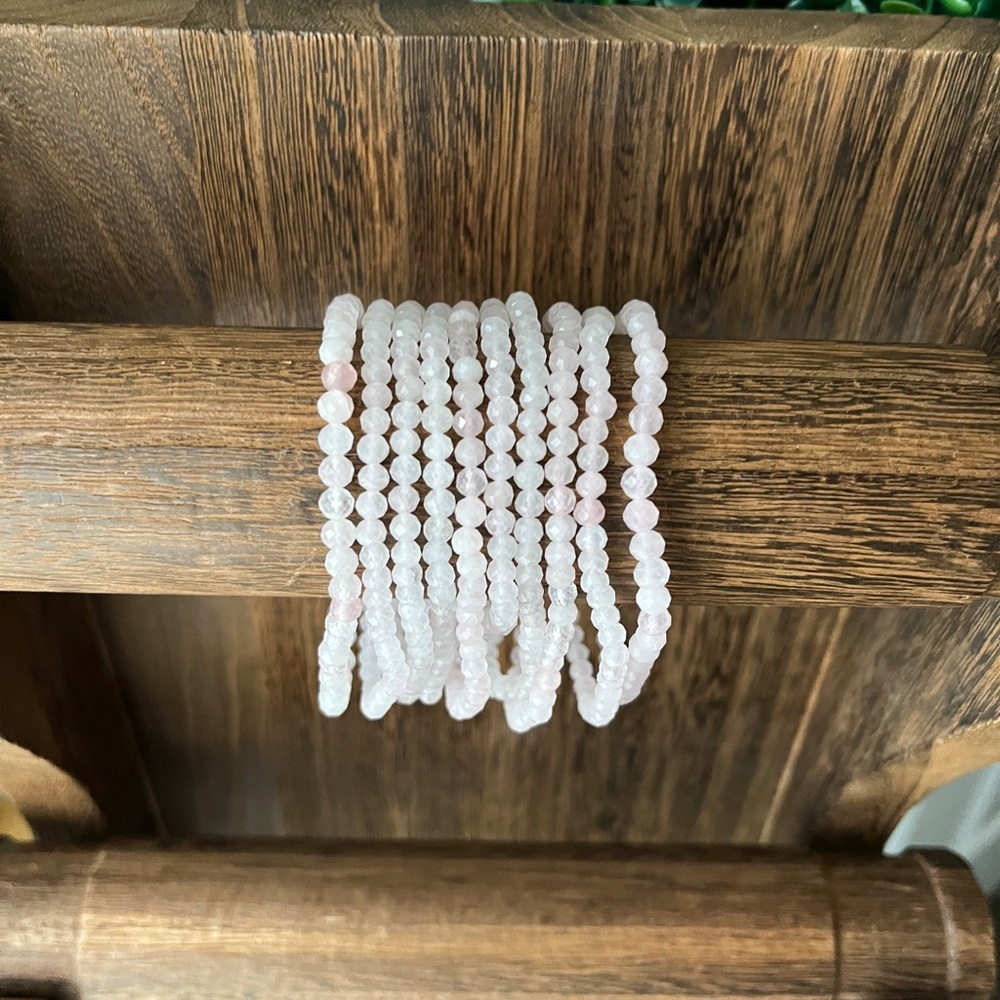 Rose quartz faceted bracelet